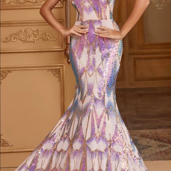 Luxurious Sequins Mermaid Backless Prom Evening Party Formal Gown Floor Dress - Picture 11 of 13